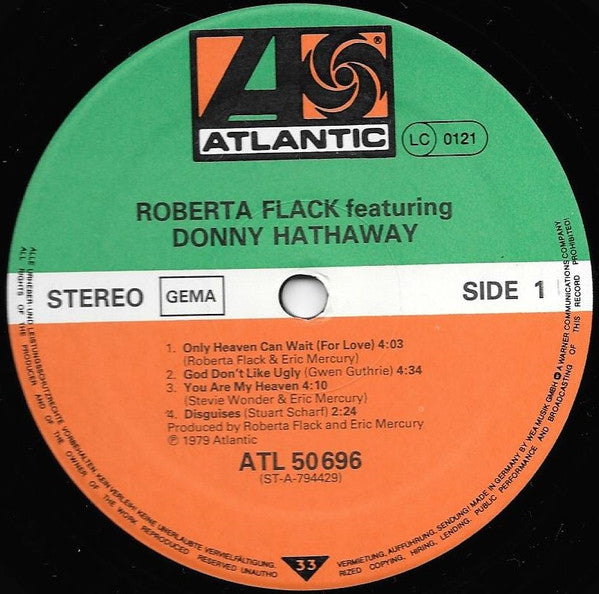 Roberta Flack Featuring Donny Hathaway : Roberta Flack Featuring Donny Hathaway (LP, Album)