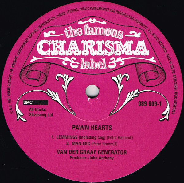 Van Der Graaf Generator : Pawn Hearts (LP, Album, RE, RM, Pin)
