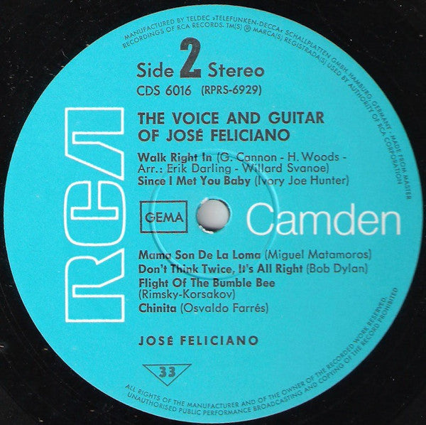 José Feliciano : The Voice And Guitar Of José Feliciano (LP, Album)