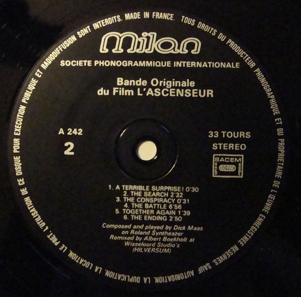 Dick Maas : L'Ascenseur (Bande Originale) (LP, Album)