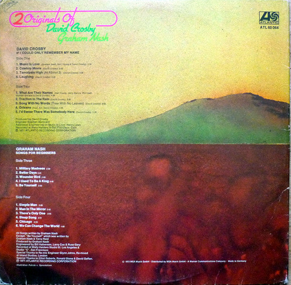 David Crosby / Graham Nash : 2 Originals Of David Crosby & Graham Nash (2xLP, Album, Comp, Gat)