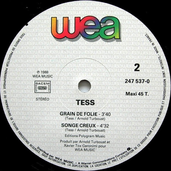 Tess (10) : Grain De Folie (12", Maxi)