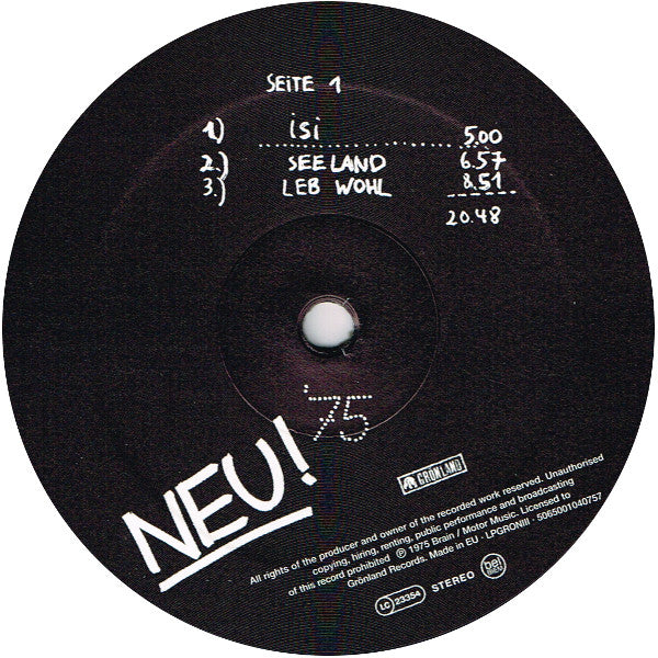 Neu! : Neu! '75 (LP, Album, RE)