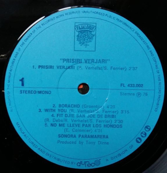 Sonora Paramarera : Prisiri Verjari (LP, Album)
