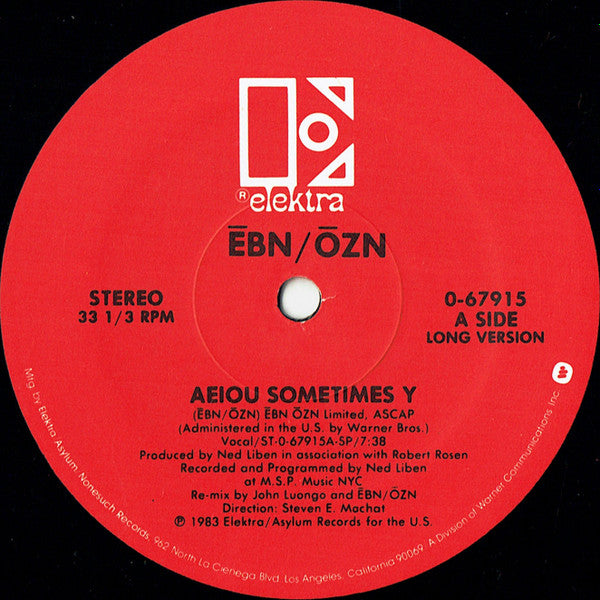 Ēbn-Ōzn : AEIOU Sometimes Y (12", Single, SP )