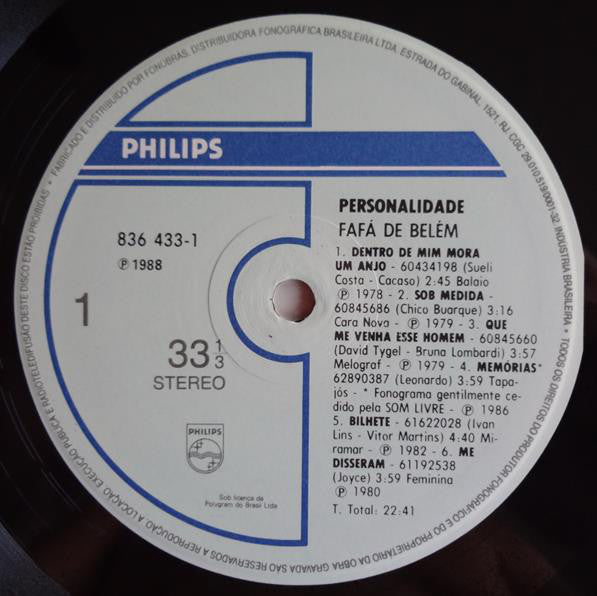 Fafá De Belém : Personalidade (LP, Comp, RM)