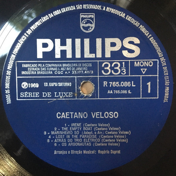 Caetano Veloso : Caetano Veloso (LP, Album, Mono, CBD)