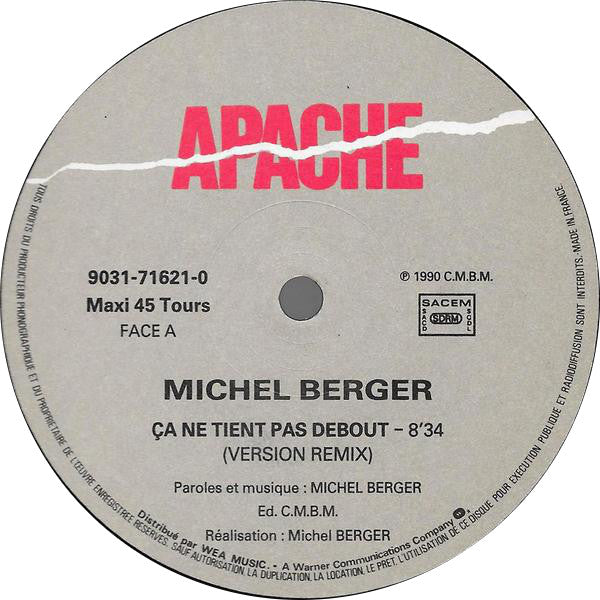 Michel Berger : Ça Ne Tient Pas Debout (12", Maxi)