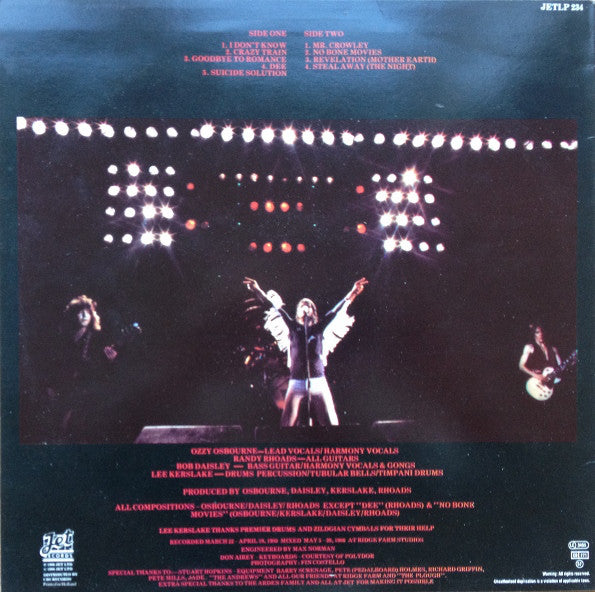 Ozzy Osbourne : Blizzard Of Ozz (LP, Album)