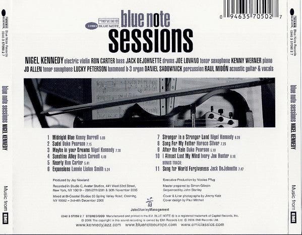 Nigel Kennedy : Blue Note Sessions (CD, Album)