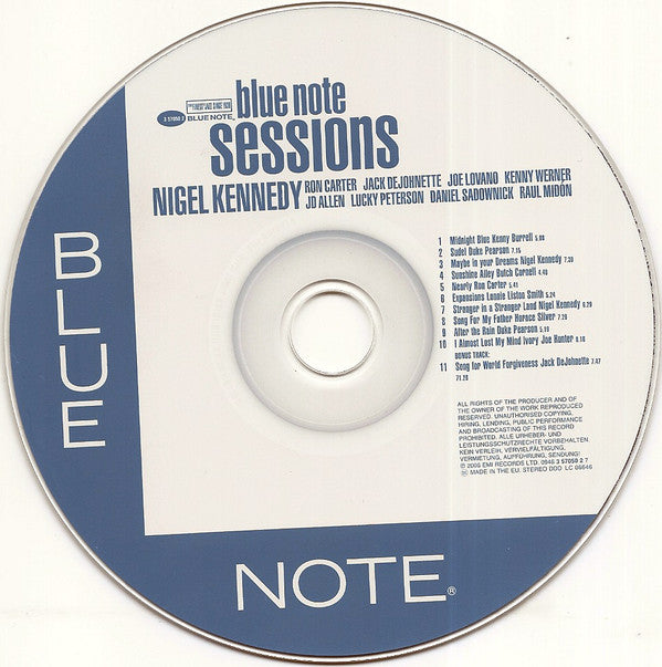 Nigel Kennedy : Blue Note Sessions (CD, Album)