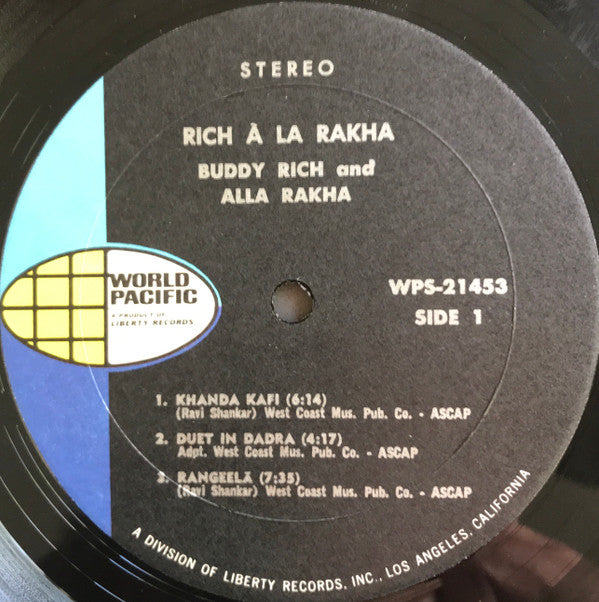 Buddy Rich And Alla Rakha : Rich À La Rakha (LP, Album, Gat)