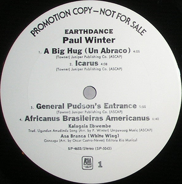 Paul Winter (2) : Earthdance (LP, Comp, Promo)