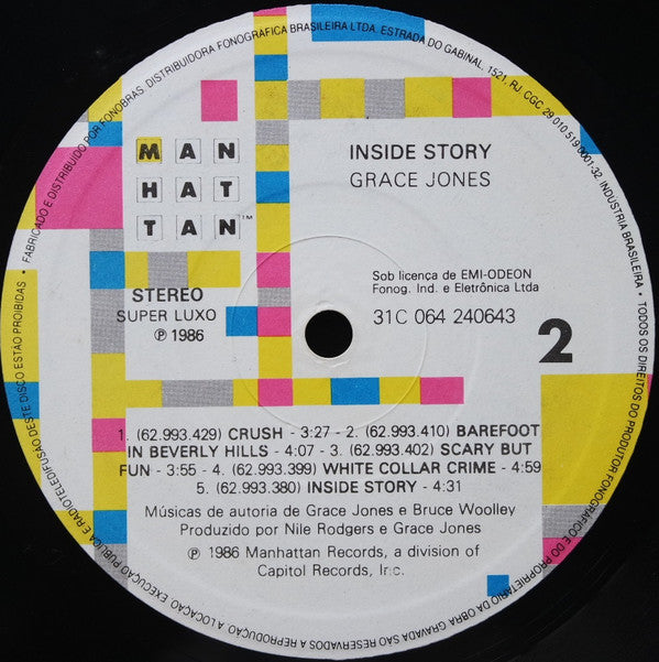 Grace Jones : Inside Story (LP, Album)