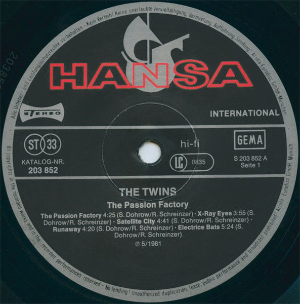 The Twins : Passion Factory (LP, Album)