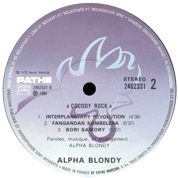 Alpha Blondy : Cocody Rock!!! (LP, Album)