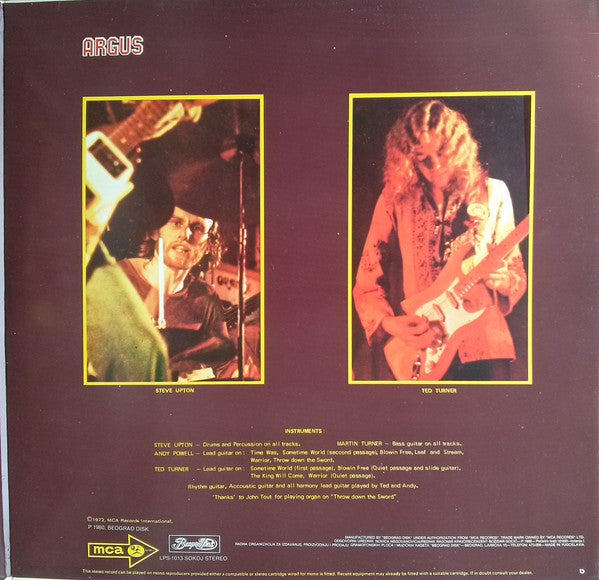 Wishbone Ash : Argus (LP, Album, RE, Gat)