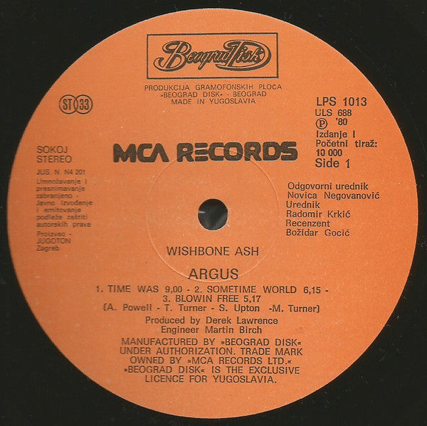 Wishbone Ash : Argus (LP, Album, RE, Gat)