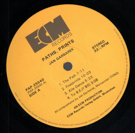 Jan Garbarek, Bill Frisell, Eberhard Weber, Jon Christensen : Paths, Prints (LP, Album)