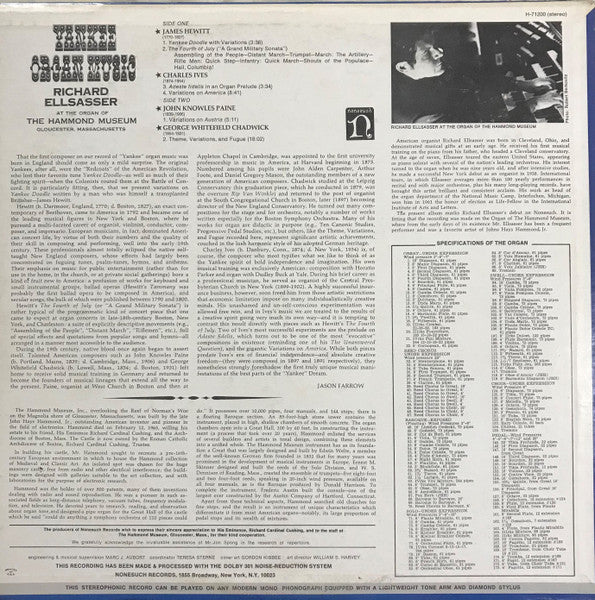 Richard Ellsasser : Yankee Organ Music (LP)