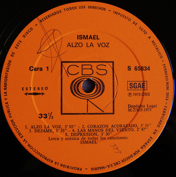 Ismael (7) : Alzo La Voz (LP, Album)
