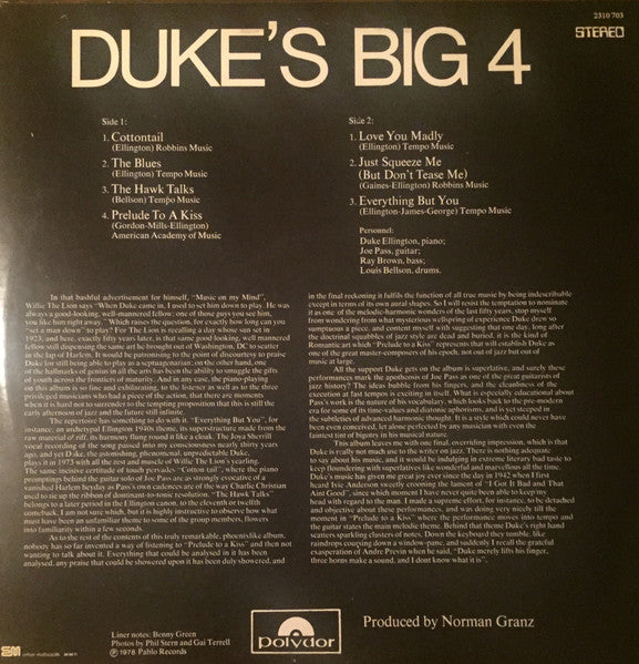Duke Ellington : Duke's Big 4 (LP, Album)
