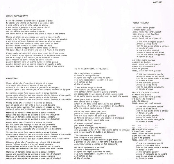 Fabrizio De André : Fabrizio De Andre' (LP, Album)