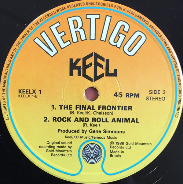 Keel : Because The Night (12", Single)