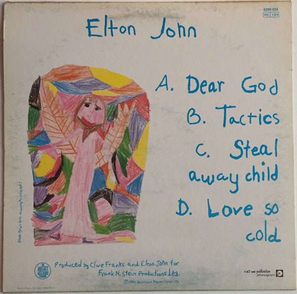 Elton John : Dear God (12", EP, Ltd)