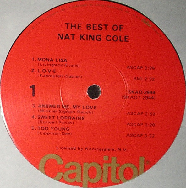 Nat King Cole : The Best Of Nat King Cole (LP, Comp, RE)