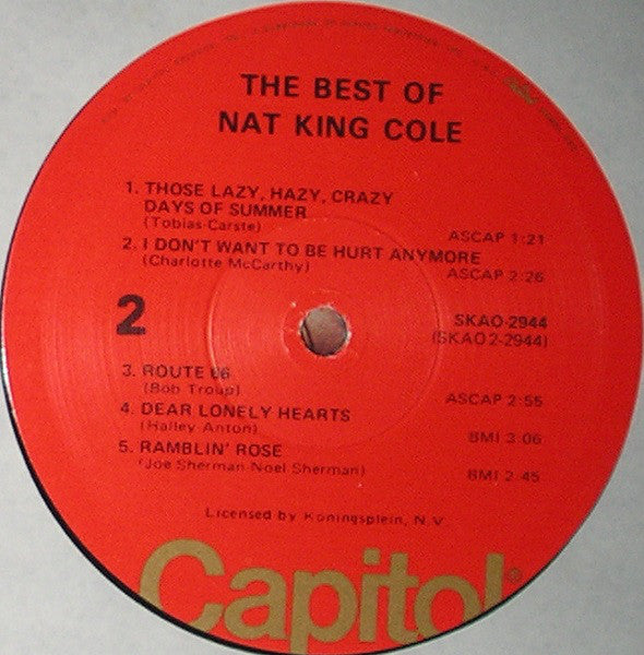 Nat King Cole : The Best Of Nat King Cole (LP, Comp, RE)