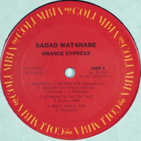 Sadao Watanabe : Orange Express (LP, Album, Pit)
