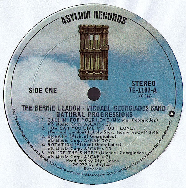The Bernie Leadon-Michael Georgiades Band : Natural Progressions (LP, Album, San)