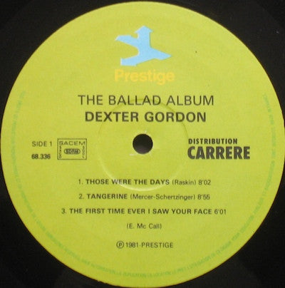 Dexter Gordon : The Ballad Album (LP, Comp)