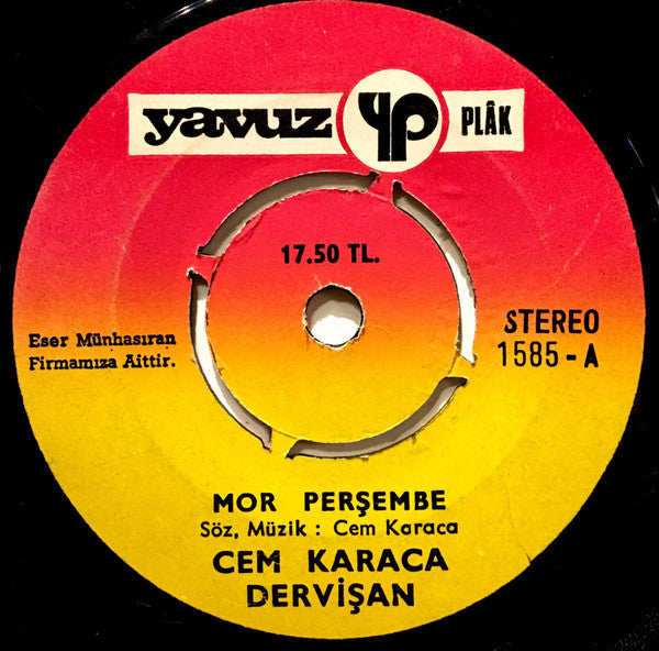 Cem Karaca & Dervişan : Mor Perşembe / Miras Yediye Ağıt (7", Gat)