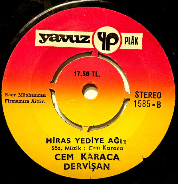 Cem Karaca & Dervişan : Mor Perşembe / Miras Yediye Ağıt (7", Gat)