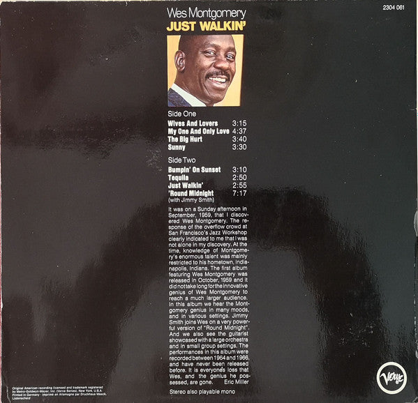 Wes Montgomery : Just Walkin' (LP, Album)
