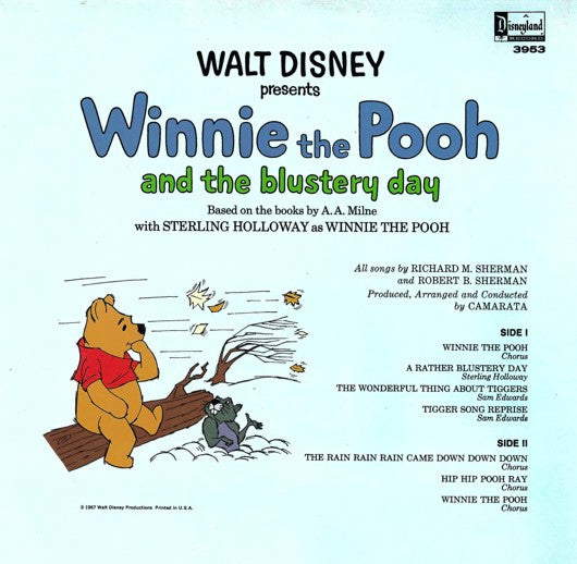 Sterling Holloway : Winnie The Pooh And The Blustery Day (LP, Album, RP)