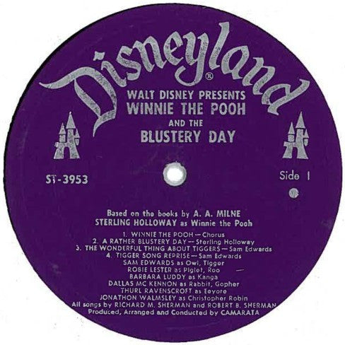 Sterling Holloway : Winnie The Pooh And The Blustery Day (LP, Album, RP)