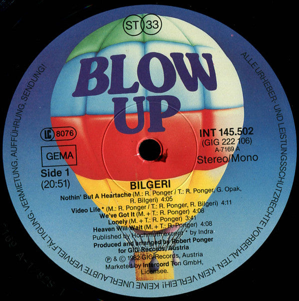 Bilgeri : Bilgeri (LP, Album)