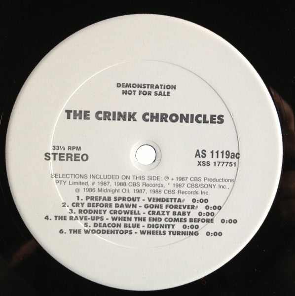 Various : The Crink Chronicles (2xLP, Comp, Promo)