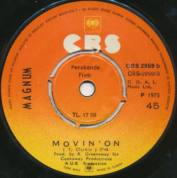 Magnum (3) : Movin' On / Sweets For My Sweet  (7", Single)