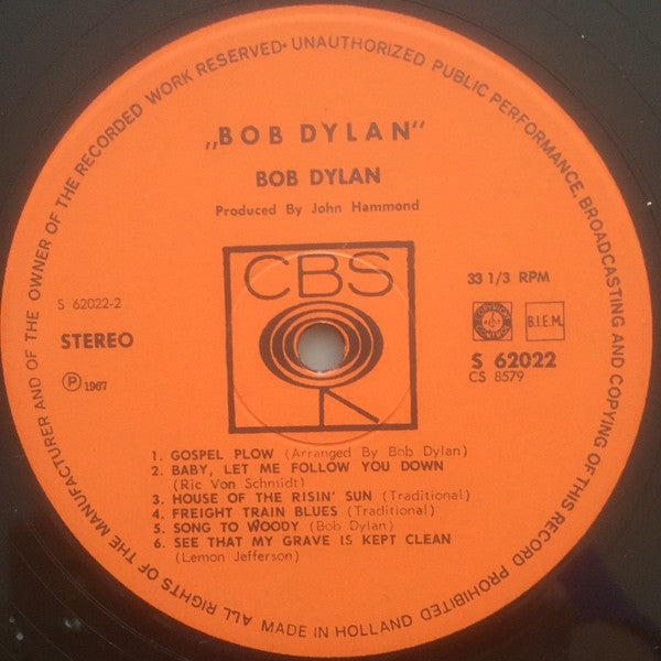 Bob Dylan : Bob Dylan (LP, Album, RE)