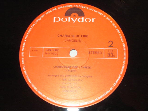 Vangelis : Chariots Of Fire (LP, Album)