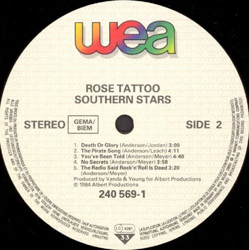 Rose Tattoo : Southern Stars (LP, Album)