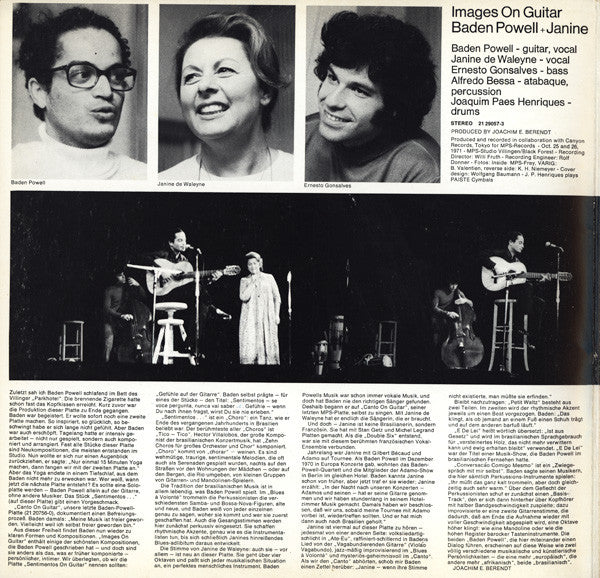 Baden Powell + Janine De Waleyne : Images On Guitar (LP, Album, Gat)