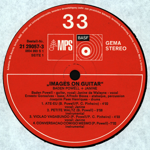 Baden Powell + Janine De Waleyne : Images On Guitar (LP, Album, Gat)