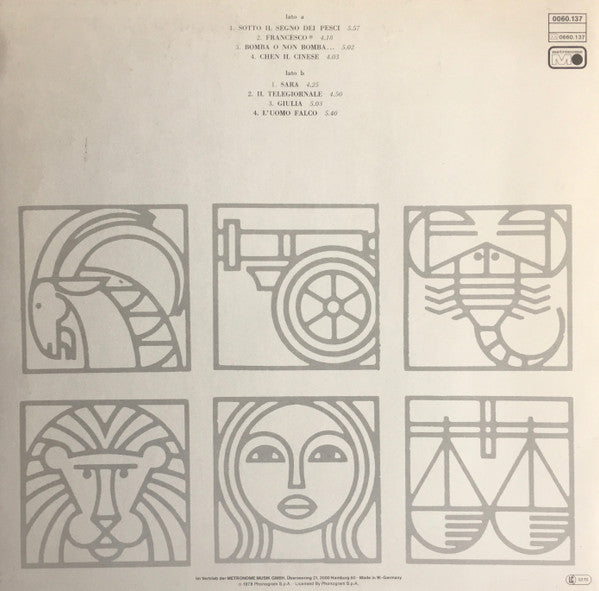 Antonello Venditti : Sotto Il Segno Dei Pesci (LP, Album)
