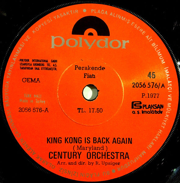 Century Orchestra : King-Kong (Filmin Orjinal Müziği) (7", Single)