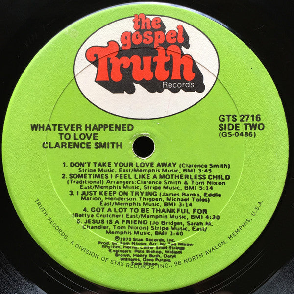 Clarence Smith (2) : Whatever Happened To Love (LP)